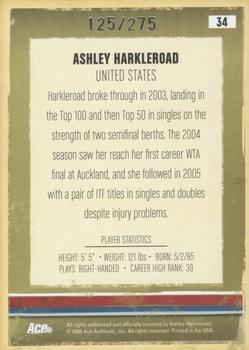 2006 Ace Authentic Heroes & Legends - Autograph #34 Ashley Harkleroad Back