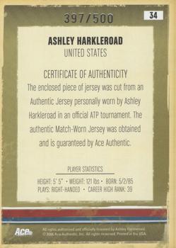 2006 Ace Authentic Heroes & Legends - Material #34 Ashley Harkleroad Back