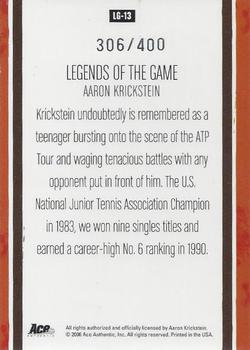 2006 Ace Authentic Heroes & Legends - Legends of the Game Autograph #LG-13 Aaron Krickstein Back