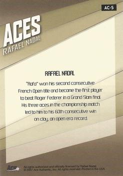 2007 Ace Authentic Straight Sets - Aces #AC-5 Rafael Nadal Back