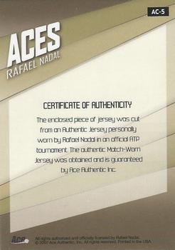 2007 Ace Authentic Straight Sets - Aces Materials #AC-5 Rafael Nadal Back