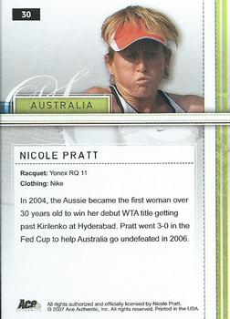 2007 Ace Authentic Straight Sets - Bronze #30 Nicole Pratt Back