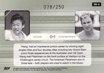 2007 Ace Authentic Straight Sets - Head to Head Autographs #HH4 YT Wang / Zack Fleishman Back