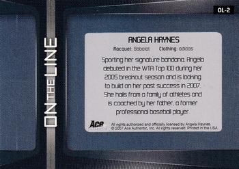 2007 Ace Authentic Straight Sets - On The Line Autographs #OL-2 Angela Haynes Back