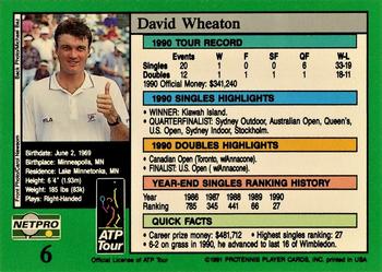 1991 NetPro Tour Stars #6 David Wheaton Back