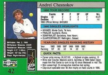 1991 NetPro Tour Stars #42 Andrei Chesnokov Back
