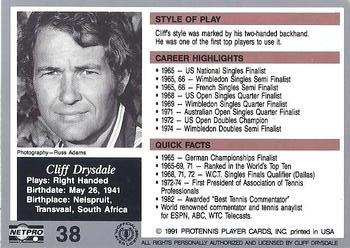 1991 NetPro The Legends #38 Cliff Drysdale Back