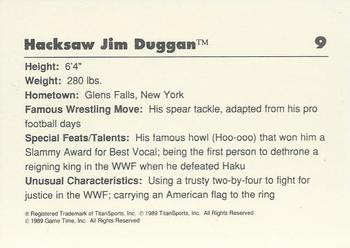 1989 Classic WWF #9 Hacksaw Jim Duggan Back