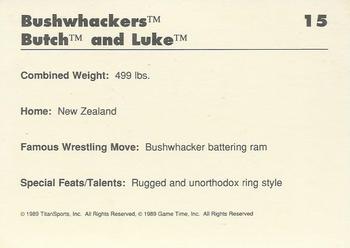 1989 Classic WWF #15 The Bushwhackers (Butch & Luke) Back