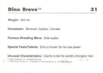 1989 Classic WWF #31 Dino Bravo Back