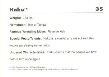 1989 Classic WWF #35 Haku Back