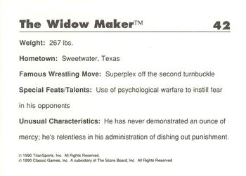 1989 Classic WWF #42 The Widow Maker Back