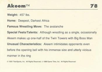 1989 Classic WWF #78 Akeem Back