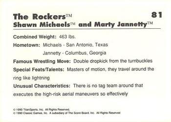 1989 Classic WWF #81 The Rockers (Shawn Michaels & Marty Jannetty) Back