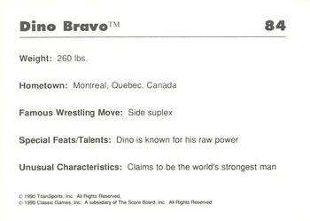 1989 Classic WWF #84 Dino Bravo Back