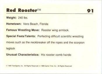 1989 Classic WWF #91 Red Rooster Back