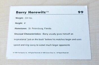 1989 Classic WWF #99 Barry Horowitz Back