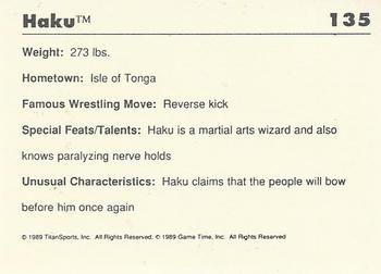1989 Classic WWF #135 Haku Back