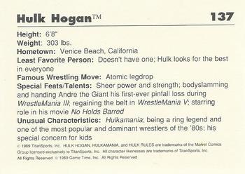 1989 Classic WWF #137 Hulk Hogan Back