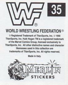 1990 Merlin WWF Superstars Stickers #35 Mr Perfect Puzzle Back