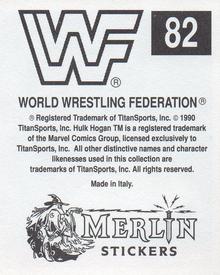 1990 Merlin WWF Superstars Stickers #82 Power And Glory Puzzle Back