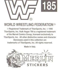 1990 Merlin WWF Superstars Stickers #185 Virgil Logo Back