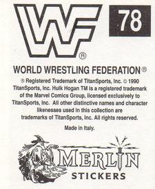 1990 Merlin WWF Superstars Stickers #78 Demolition Puzzle Back