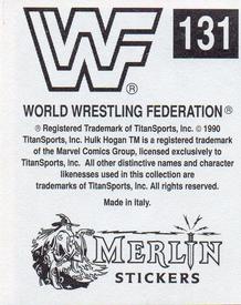 1990 Merlin WWF Superstars Stickers #131 Barbarian Puzzle Back