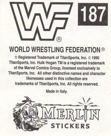 1990 Merlin WWF Superstars Stickers #187 Jake The Snake Roberts Puzzle Back