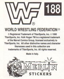 1990 Merlin WWF Superstars Stickers #188 Jake The Snake Roberts Puzzle Back