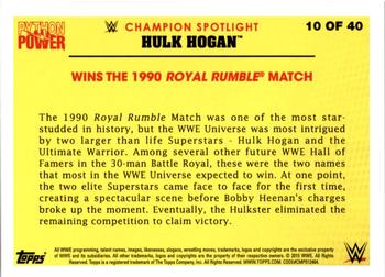 2015 Topps WWE - Hulk Hogan Tribute #10 Wins the 1990 Royal Rumble Match Back