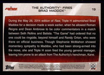 2015 Topps WWE Road to Wrestlemania #19 The Authority Back
