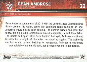 2015 Topps Chrome WWE - Refractor #22 Dean Ambrose Back
