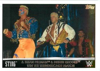 2015 Topps Chrome WWE - Sting Tribute #14 Sting & Brian Pillman & Dustin Rhodes Win the Thundercage Match Front
