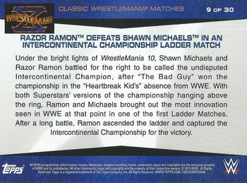 2015 Topps WWE Road to Wrestlemania - Classic WrestleMania Matches #9 Razor Ramon Defeats Shawn Michaels in an Intercontinental Championship Ladder Match Back