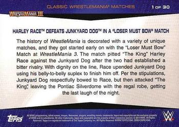2015 Topps WWE Road to Wrestlemania - Classic WrestleMania Matches #1 Harley Race Defeats Junkyard Dog in a 