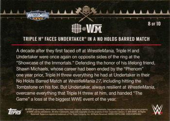 2015 Topps WWE Road to Wrestlemania - HHH@WM #8 Faces Undertaker in a No Holds Barred Match Back