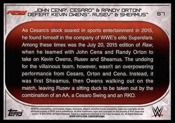 2016 Topps WWE Road to Wrestlemania #67 John Cena / Cesaro / Randy Orton Back