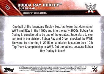 2016 Topps WWE #10 Bubba Ray Dudley Back