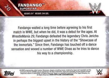 2016 Topps WWE #20 Fandango Back