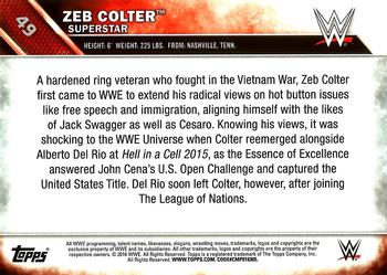 2016 Topps WWE #49 Zeb Colter Back