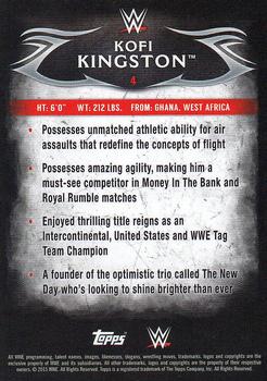 2015 Topps WWE Undisputed - Red #4 Kofi Kingston Back