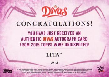 2015 Topps WWE Undisputed - Autographs Black #UA-LI Lita Back