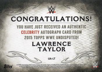2015 Topps WWE Undisputed - Autographs Black #UA-LT Lawrence Taylor Back