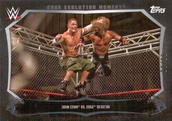 2015 Topps WWE Undisputed - Cage Evolution Moments Black #CEM-8 John Cena / Edge Front