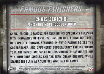 2015 Topps WWE Undisputed - Famous Finishers Black #FF-9 Chris Jericho Back