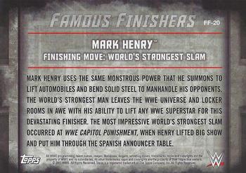 2015 Topps WWE Undisputed - Famous Finishers Black #FF-20 Mark Henry Back