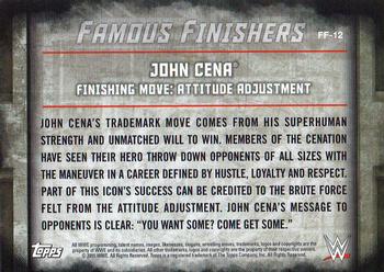 2015 Topps WWE Undisputed - Famous Finishers Purple #FF-12 John Cena Back