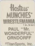 1987 Hostess Munchies WWF Wrestlemania Stickers #NNO Paul Orndorff Back