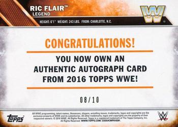 2016 Topps WWE - Autographs Gold #NNO Ric Flair Back